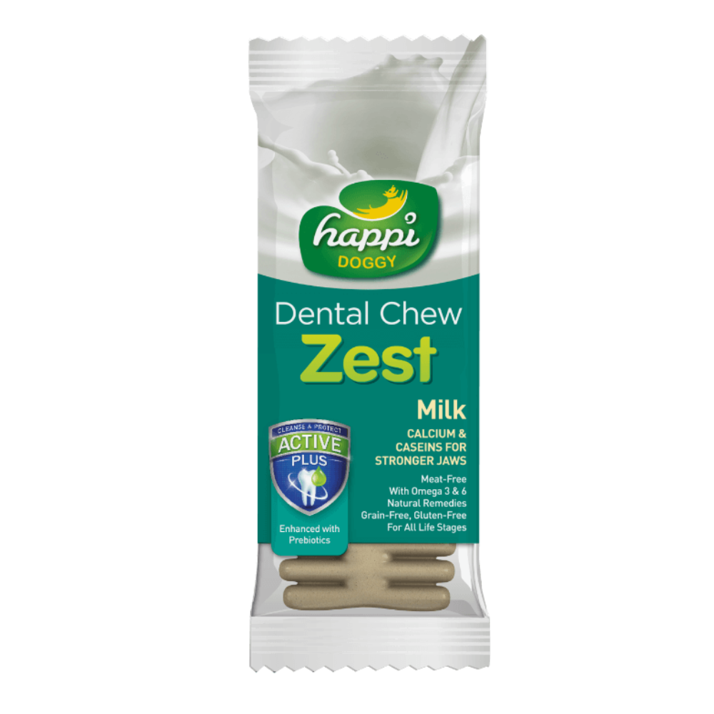 Happi Doggy Dental Chew Zest-Milk-4'' (Display Box-50pcs)