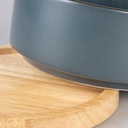 Duvo+ Feeding Bowl Stone Timber 450ml - 12,5x12,5x6cm Blue