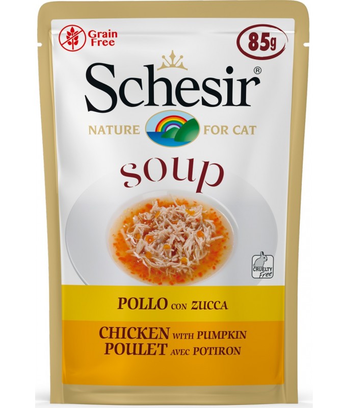 Schesir Cat Wet Soup-Chicken with Pumpkin[Weight - 85g] (Min Order 85g - 20pcs)