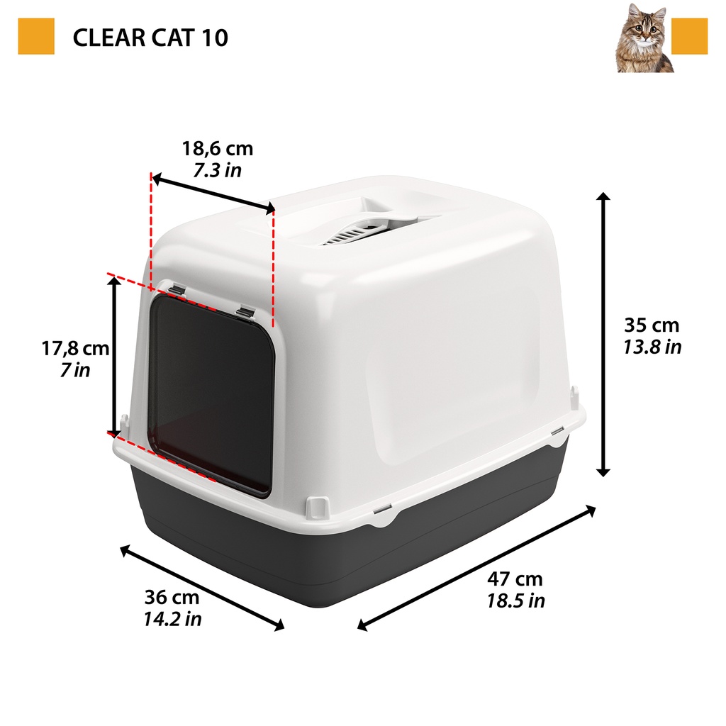 Ferplast Toilet Clear Cat 10 Black 36x47x35cm