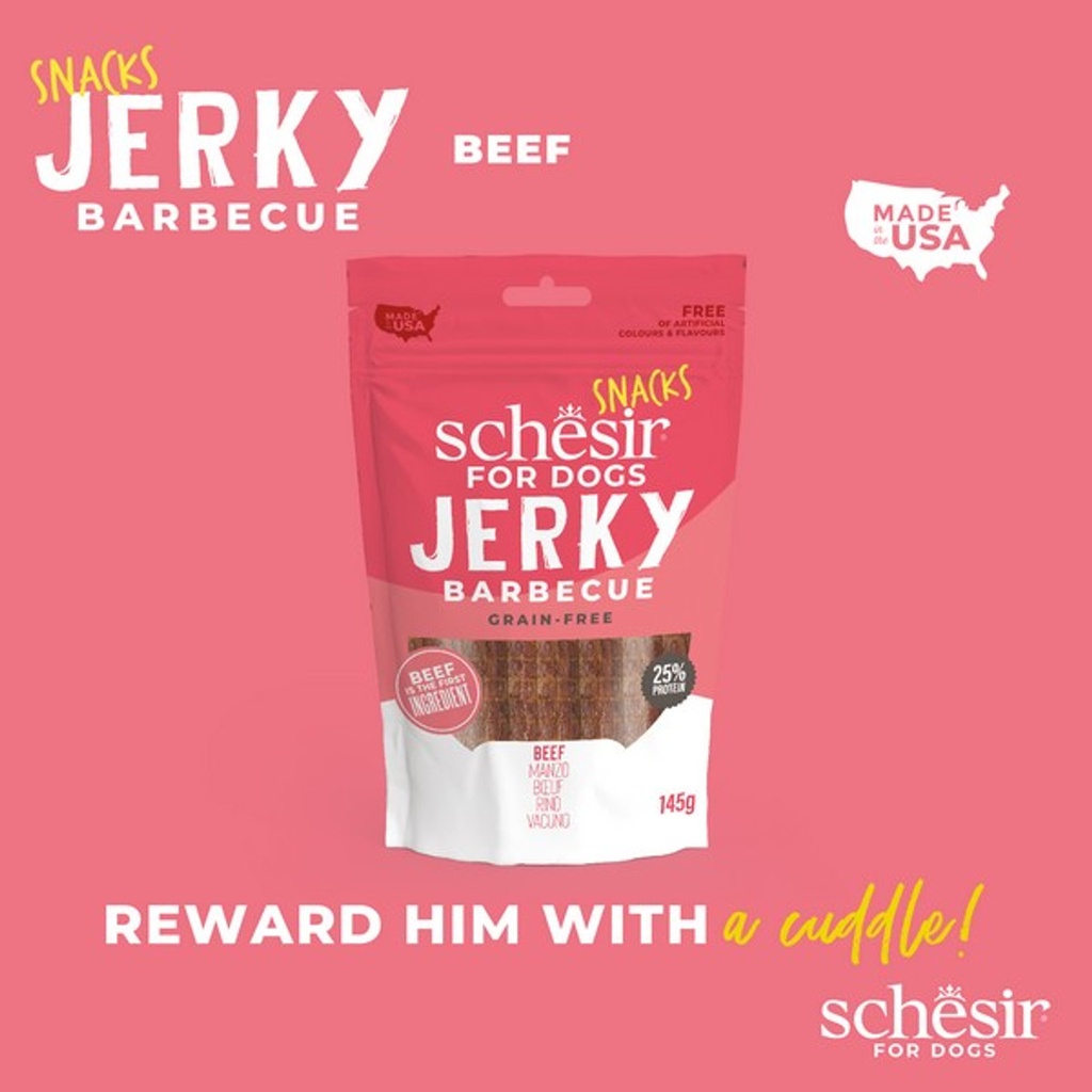 Schesir GF Dog Snacks Jerky 145g - BBQ Beef