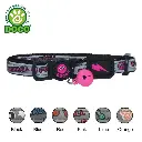 DOCO® Reflective Cat Collar - Printed Pattern, 1.0 X 19-31cm(XS) Pink