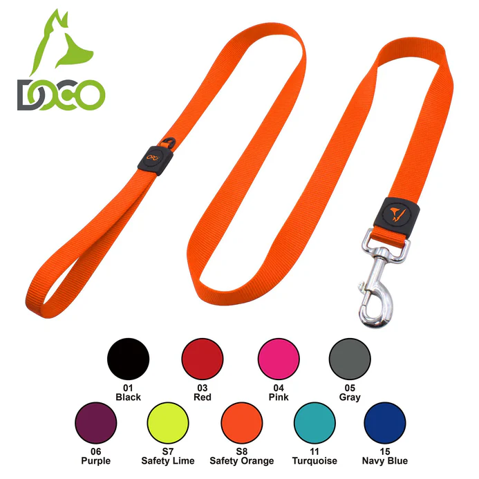 DOCO® Signature Nylon Leash - 4ft-1.5 x 120cm(S)-S.Orange