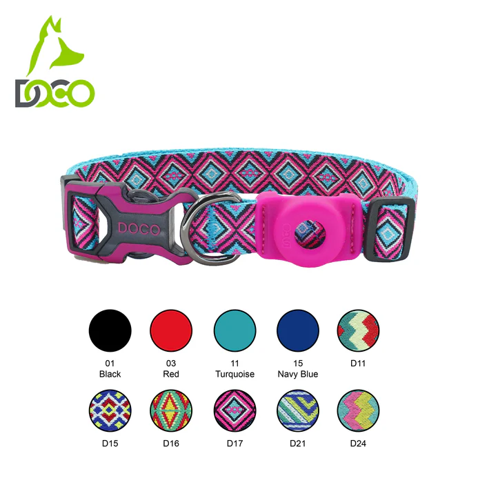 DOCO® AirTag D-ring Collar 2.0 x 34-51cm(M) Turquoise