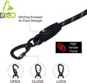 DOCO® Reflective Rope Leash W/ soft Rubber Handle Ver.5 - Click & Lock Snap Ø13mm x 150cm(L) Black