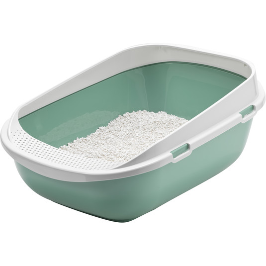 Moderna Mega Step-Cat Litter Tray 65.6 x 48.2 x 28.5 cm-Green