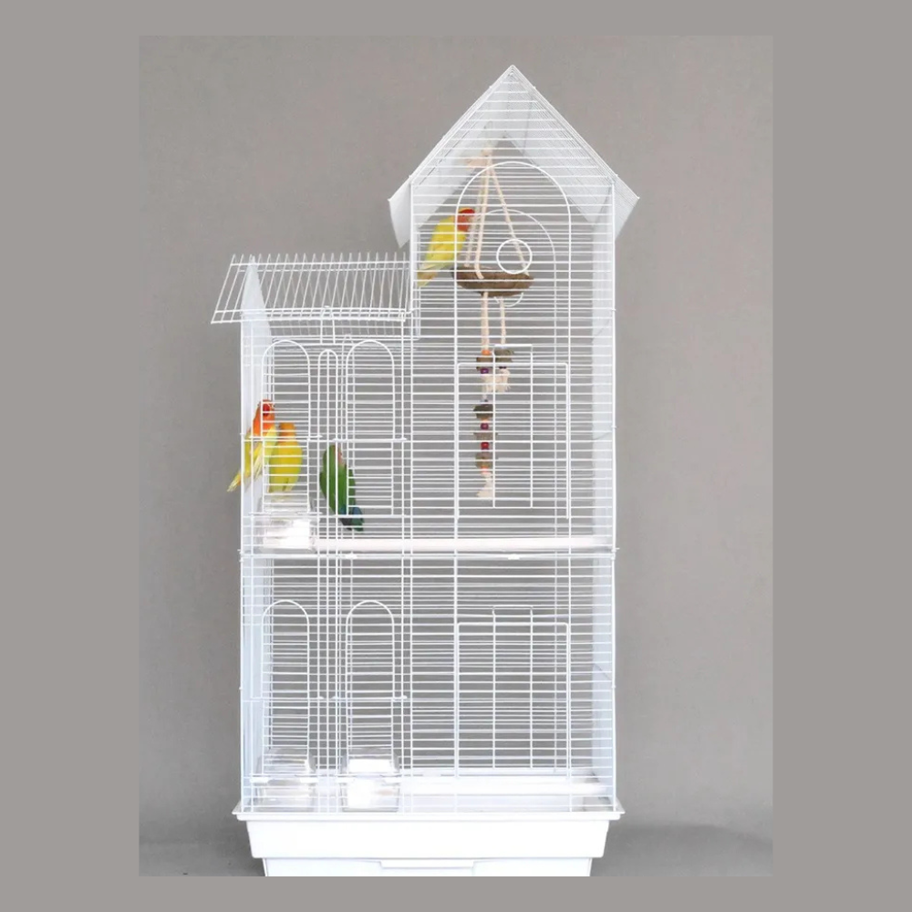 Dayang Bird Cage (Medium) - 52 x 41.5 x 110cm (2 Pcs / Box )[Dimension - 52 x 41.5 x 110cm]-White