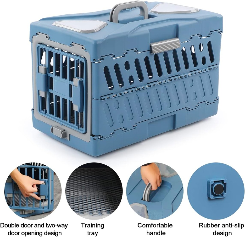 Pado Foldable Pet Carrier 56x33x37cm-Blue Colour