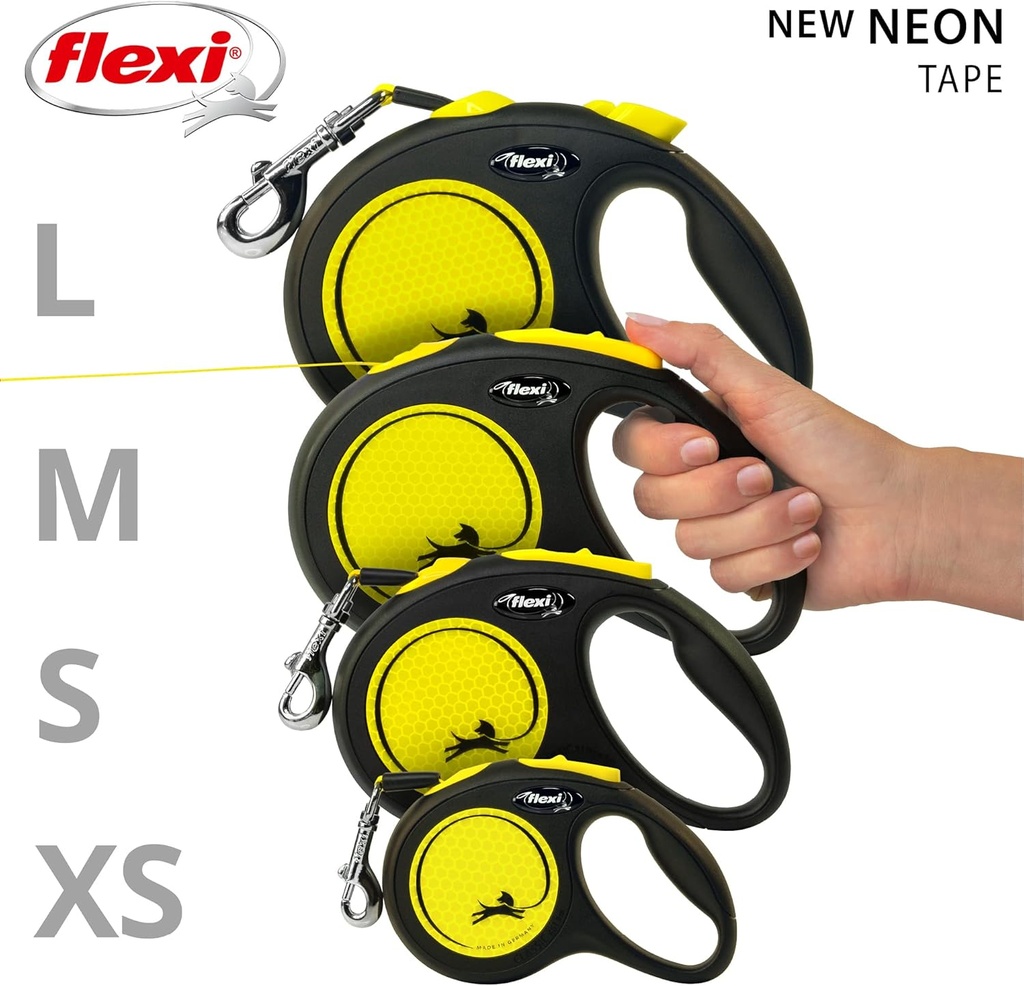 Flexi New Neon Yellow Tape[Length - 5M, Size - L]