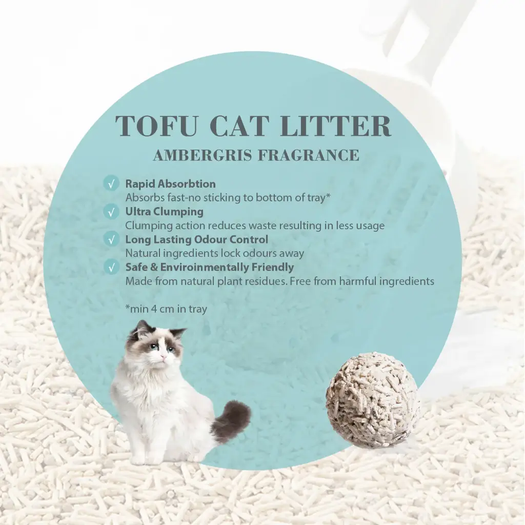 Combo Offer-Bioline Tofu Cat Litter 7L - Ambergris Fragrance+Moderna Cat Litter Scoop