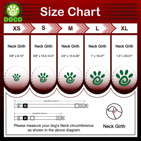 DOCO® Signature Nylon Collar+Nylon Leash - 4ft (DCSN002+1048)-Color - Grey, Sizes - XS