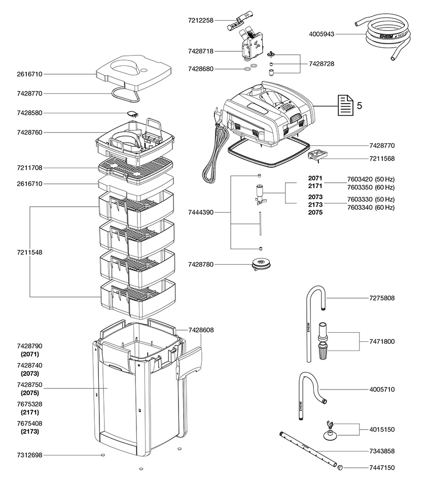 EHEIM sealing rings f.prof.3/3e/4+/4e+/5e 250/350/600