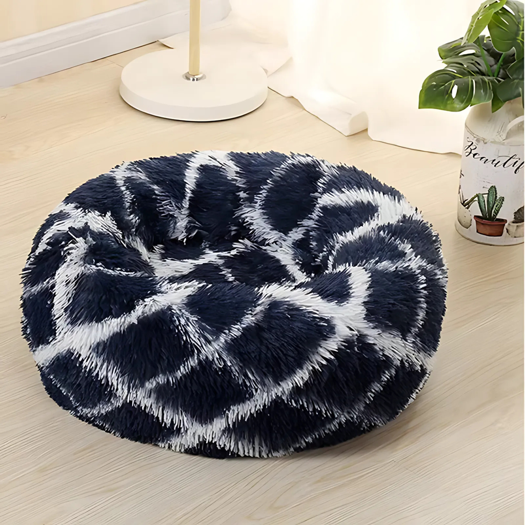 Pado Pet Fluffy Donut Cushion - Pattern[Size - M, Dimension - 50 x 20cm]