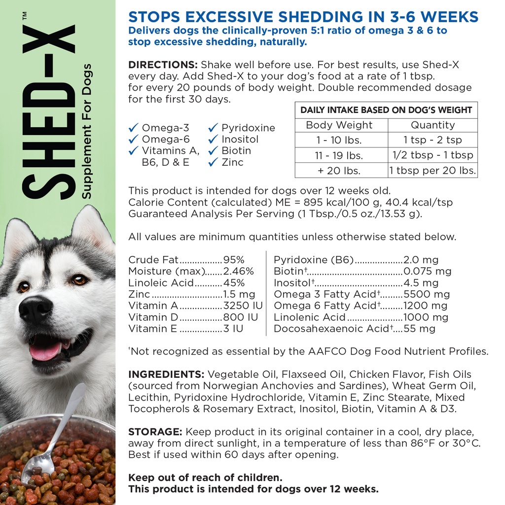 Synergy Labs Shed-X Supplement for Dogs 946ml