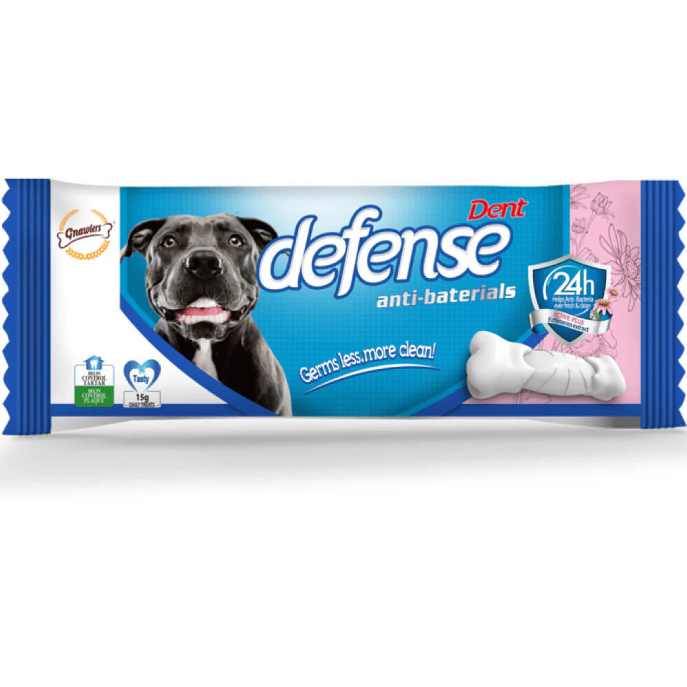 Gnawlers 3"Dent Defense Antibacterial For Dogs-48pcsx15g Display Box [Box Code:09442]