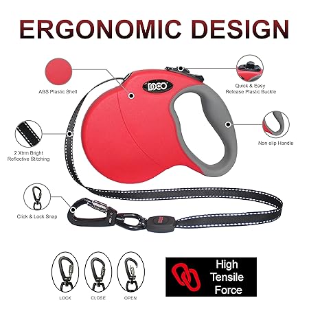 Doco All Day Adventure Retractable Leash[Color - Blue, Size - S]