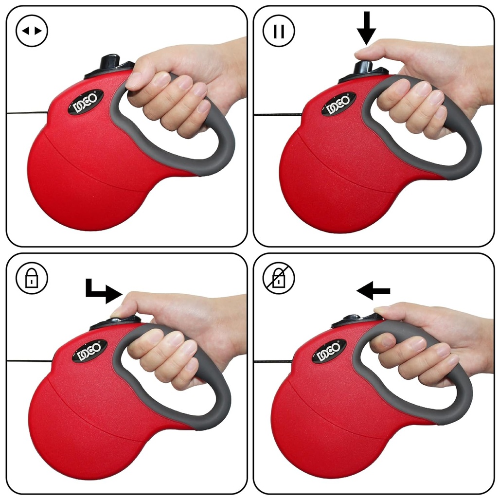 Doco All Day Adventure Retractable Leash[Color - Blue, Size - S]