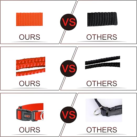 DOCO Signature Nylon Collar (DCSN002)[Color - Orange, Size - M]