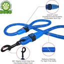 Doco Reflective Rope Leash With Plastic Encased Handle Loop (1/2" Width) - 6ft - Large - DCROPE2072[Color - Black]
