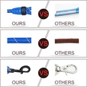 Doco Reflective Rope Leash With Plastic Encased Handle Loop (1/2" Width) - 6ft - Large - DCROPE2072[Color - Black]