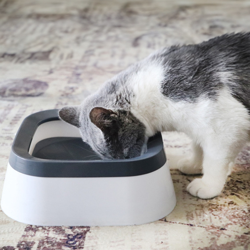 Pado Classic Square Anti-Spil Pet Bowl 21x21x7.8cm[1000ml]-Grey