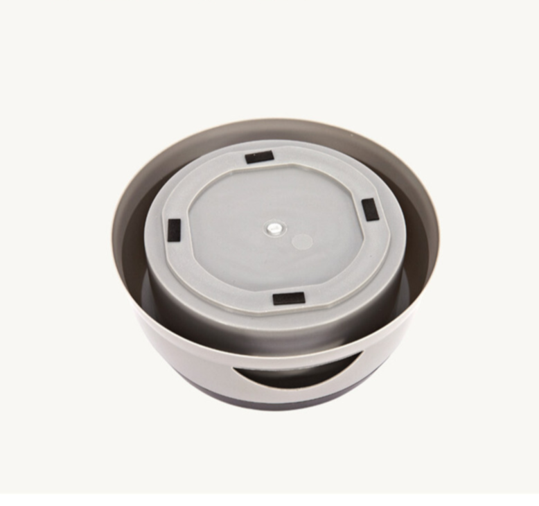 Pado Classic Round Anti-Spil Pet Bowl 15.3×18.9×8cm-Grey
