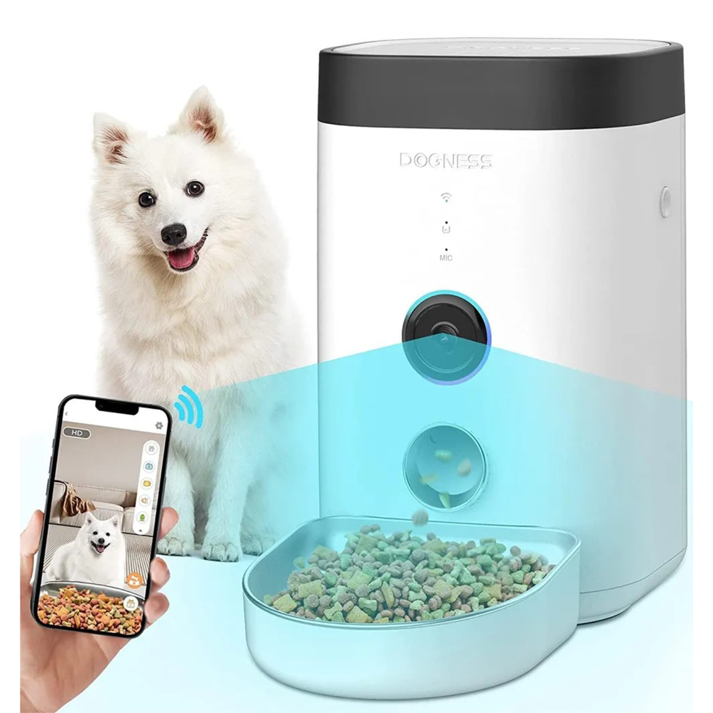 Dogness Panoramic Cam Smart Feeder Pet Food Dispenser With  HD-1080p Wide-View Camera & App Control- 3.6L