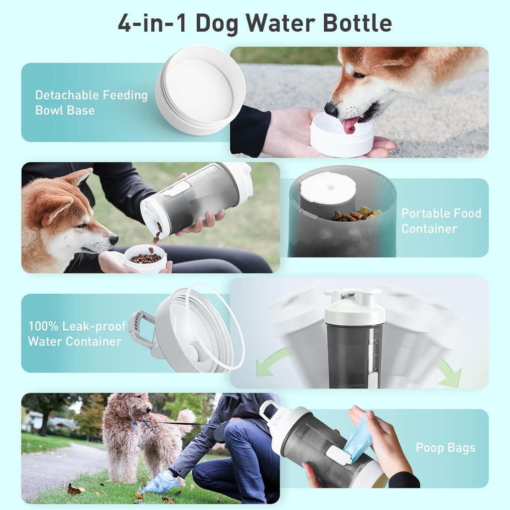 Pawgether Pure Travel 1 [PT1]- 4 in 1 Pet Travel Bottle -Grey