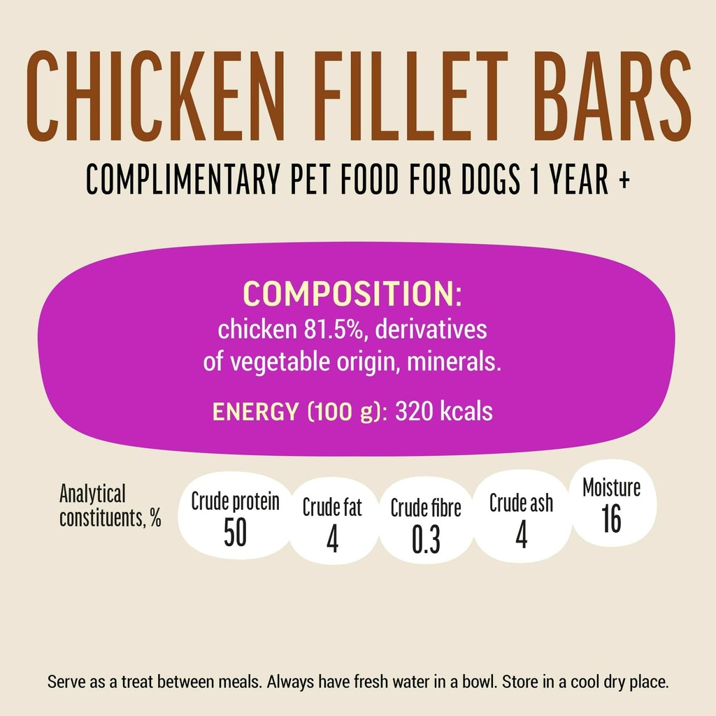 Dog Fest Chicken Fillet Bars For Adult Dogs - 90g (3.17oz)[Weight - 90g]