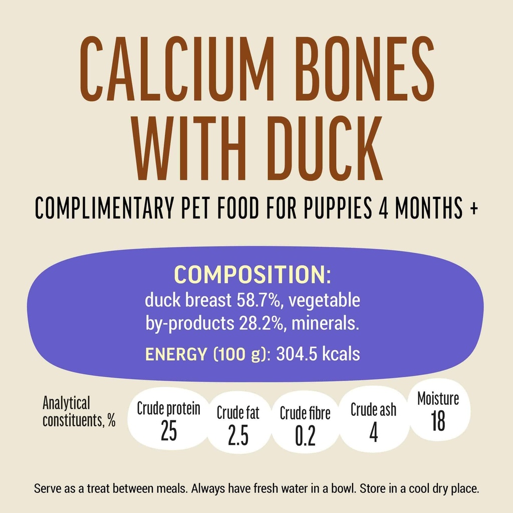 Dog Fest Calcium Bones With Duck For Puppies - 90g (3.17oz)[Weight - 90g]