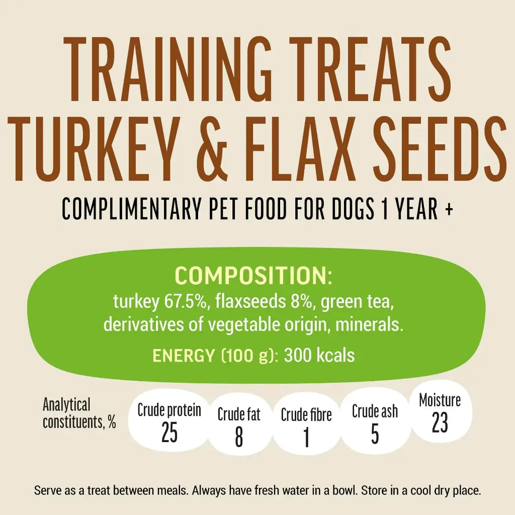 Dog Fest Training Treats Turkey & Flax Seeds 90g[Weight - 90g]