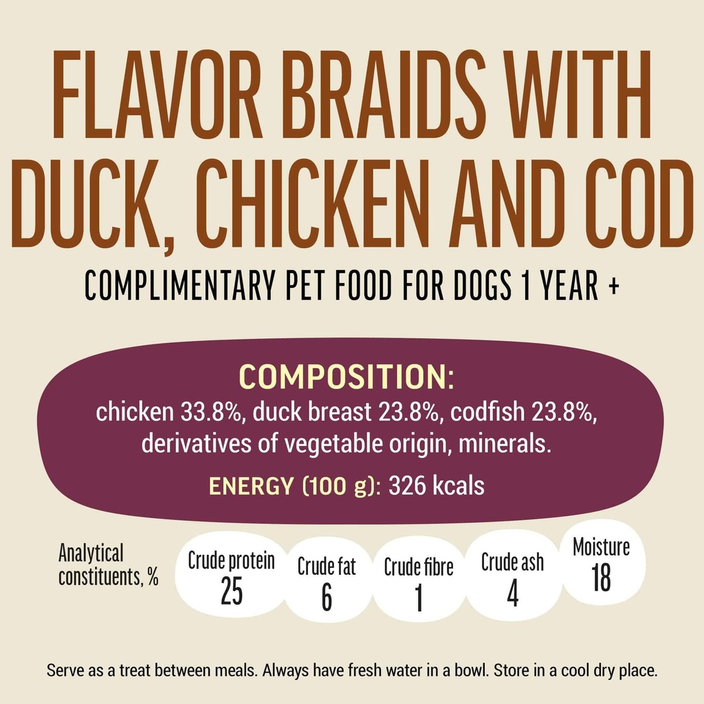 Dog Fest Flavor Braids With Chicken, Duck And Fish 90g
