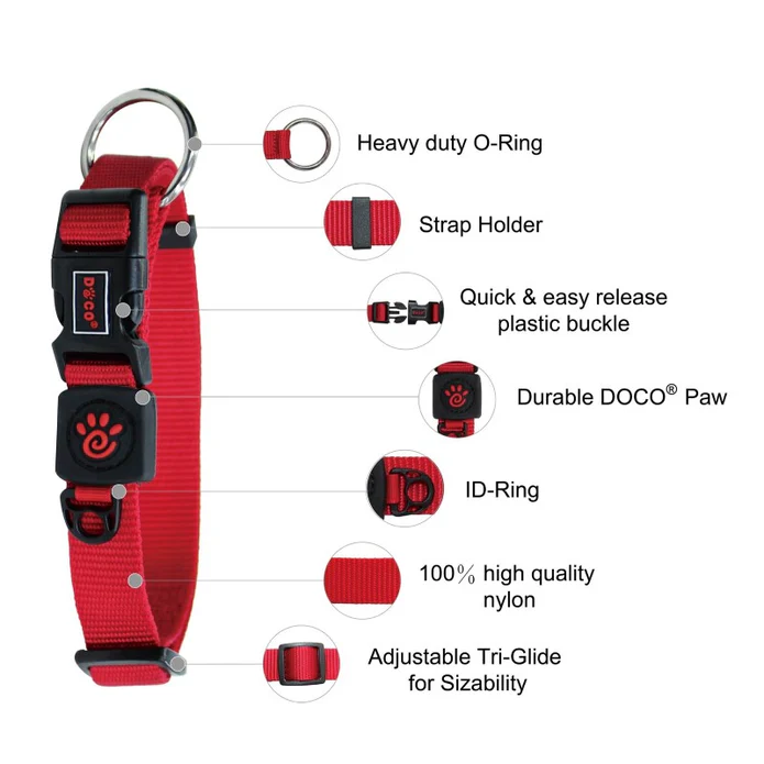 DOCO Signature O - Ring Collar[Size - XS, Color - Safety Orange]