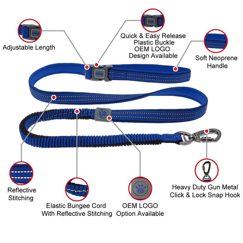DOCO VARIO Easy Snap BUNGEE Leash - 6ft (DCV2072)[Color - Orange, Size - L]