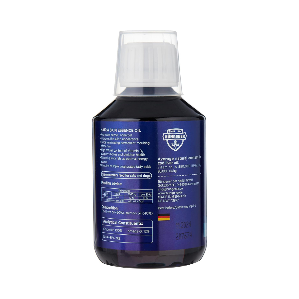 Bungener Hair & Skin Essence Oil For Cats & Dogs - 250ml (Fish Oil)