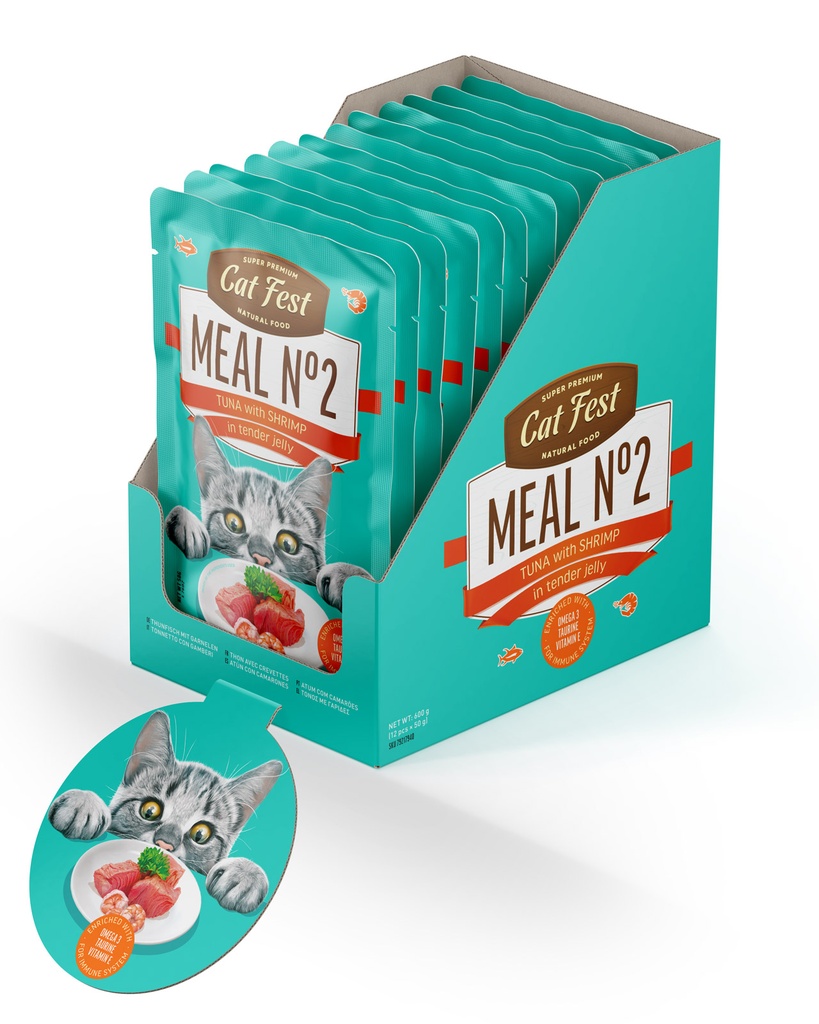 Cat Fest Meal No 2 Cat Food in Jelly-Tuna With Shrimp 50g