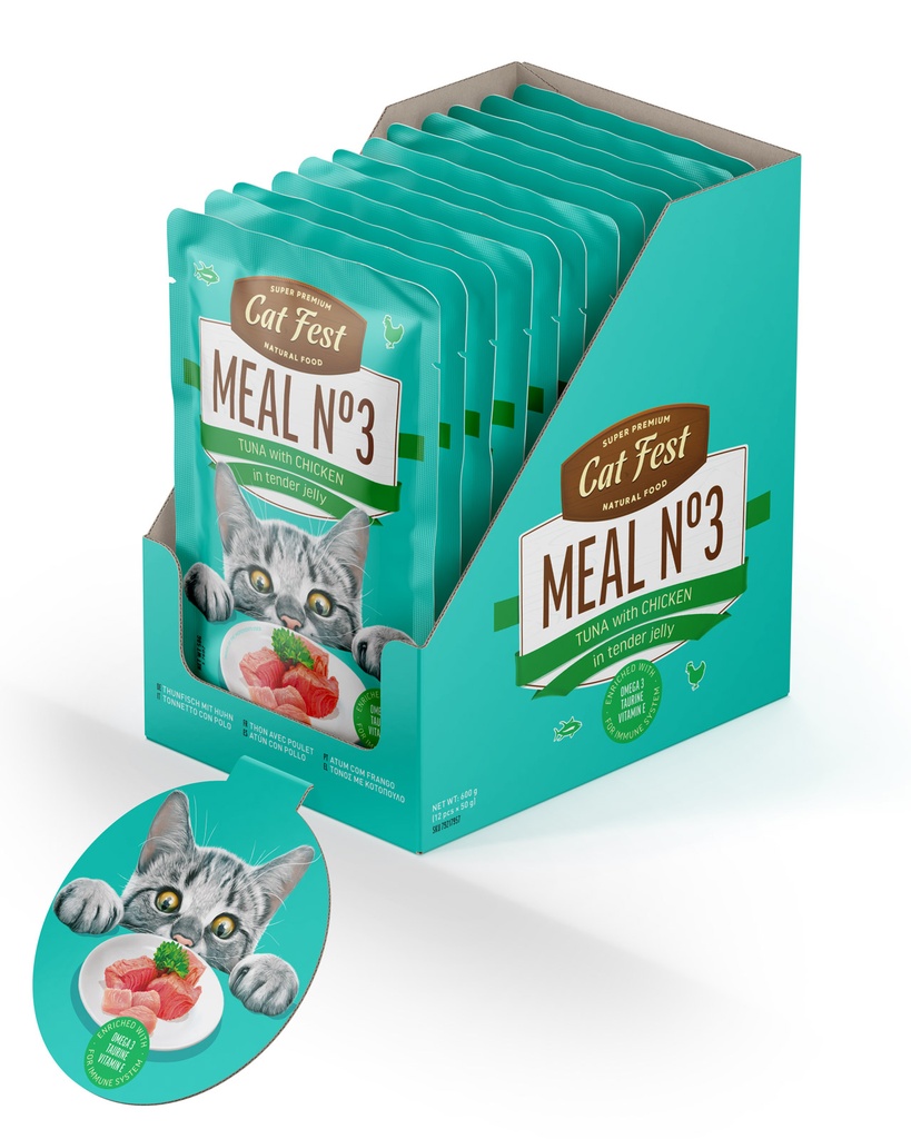 Cat Fest Meal No 3 Cat Food in Jelly-Tuna With Chicken 50g