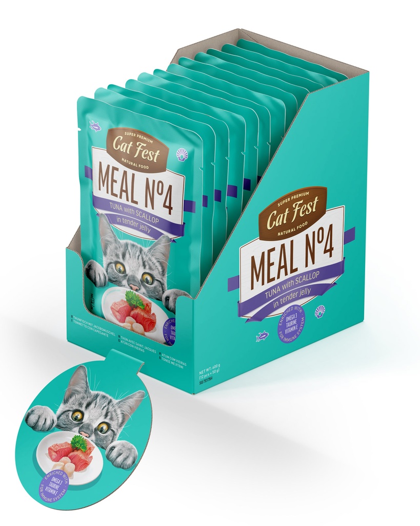Cat Fest Meal No 4 Cat Food in Jelly-Tuna With Scallop 50g