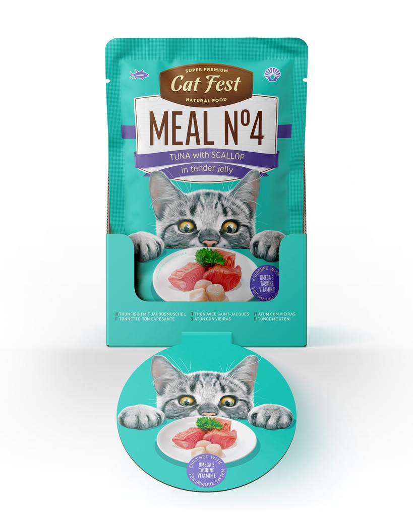 Cat Fest Meal No 4 Cat Food in Jelly-Tuna With Scallop 50g
