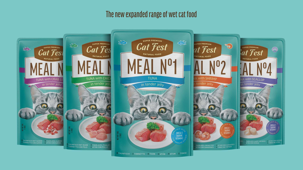 Cat Fest Meal No 5 Cat Food in Jelly-Tuna With Crab Stick 50g [Minimum Order:12pcs]