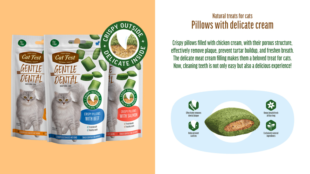 Cat Fest Dental Treats For Cats -Crispy Pillows -Chicken 30g