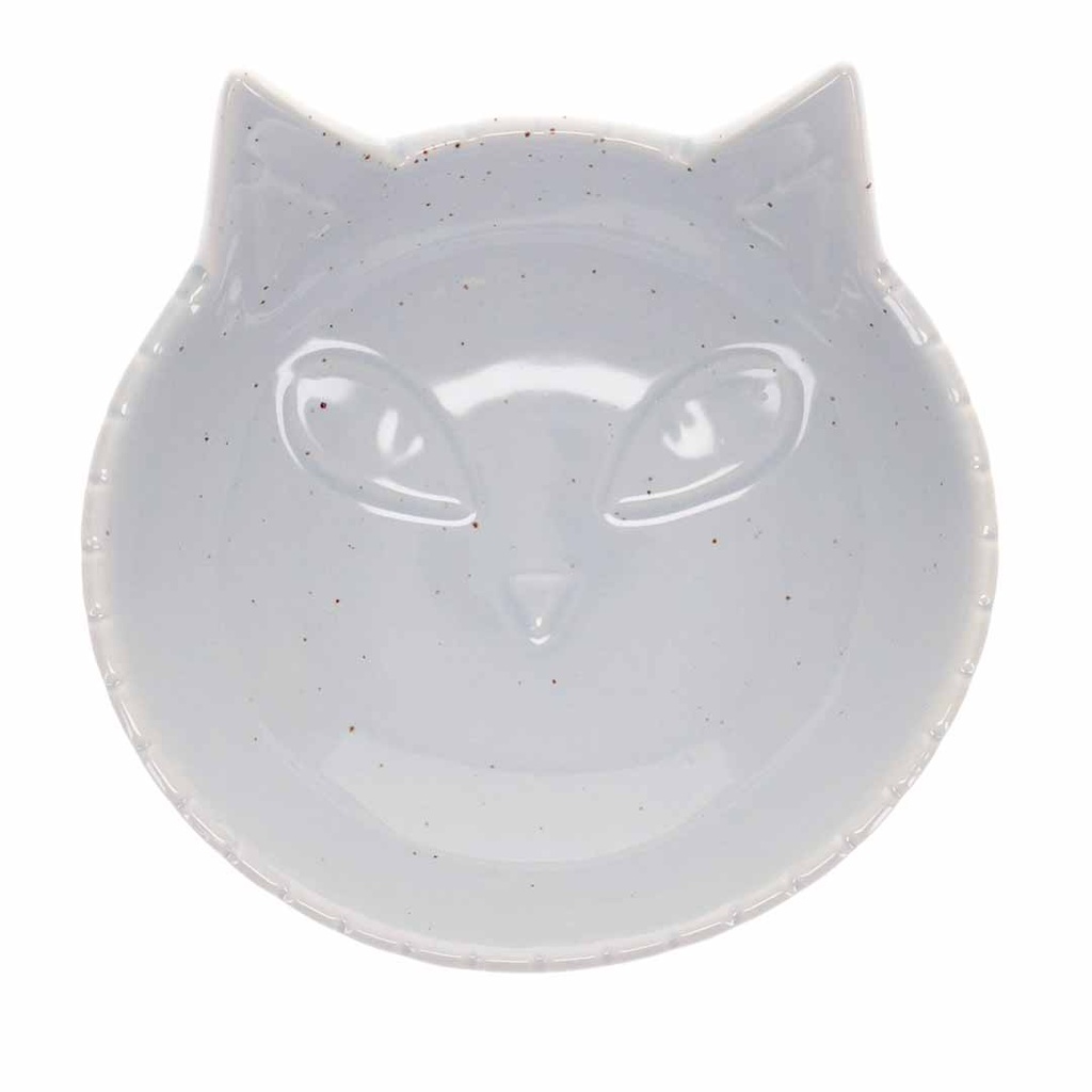 Duvo+ Feeding Bowl-Stone-Kitty face 175ml - 14x14x6.5cm White 