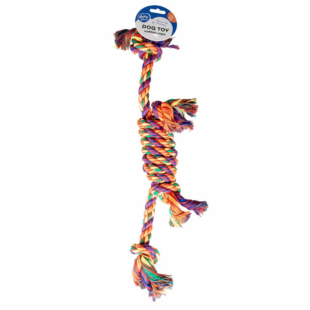 Duvo+ Tug Toy-Multicolour Cotton Rope-2 knots- 55x10x7cm