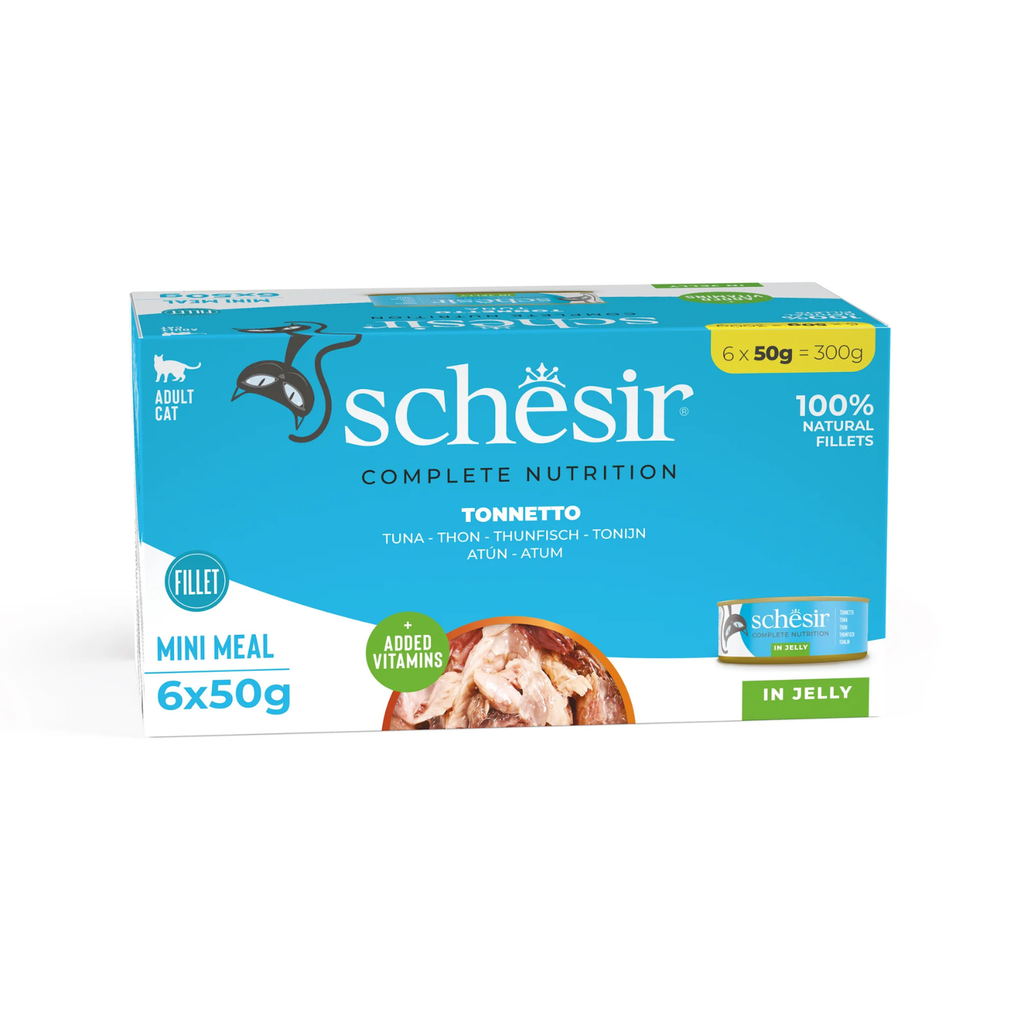 Schesir Complete & Balanced Nutrition Wet Cat Food in Jelly Can[Multi pack]- Tuna-(6X50g)