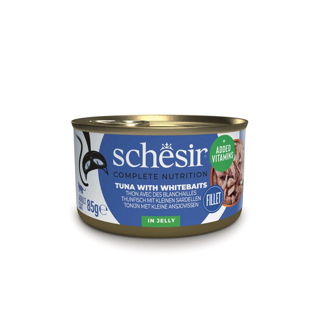 Schesir Complete & Balanced Nutrition Wet Cat Food in Jelly Can- Tuna With Whitebait 85g [MOQ:12pcs]