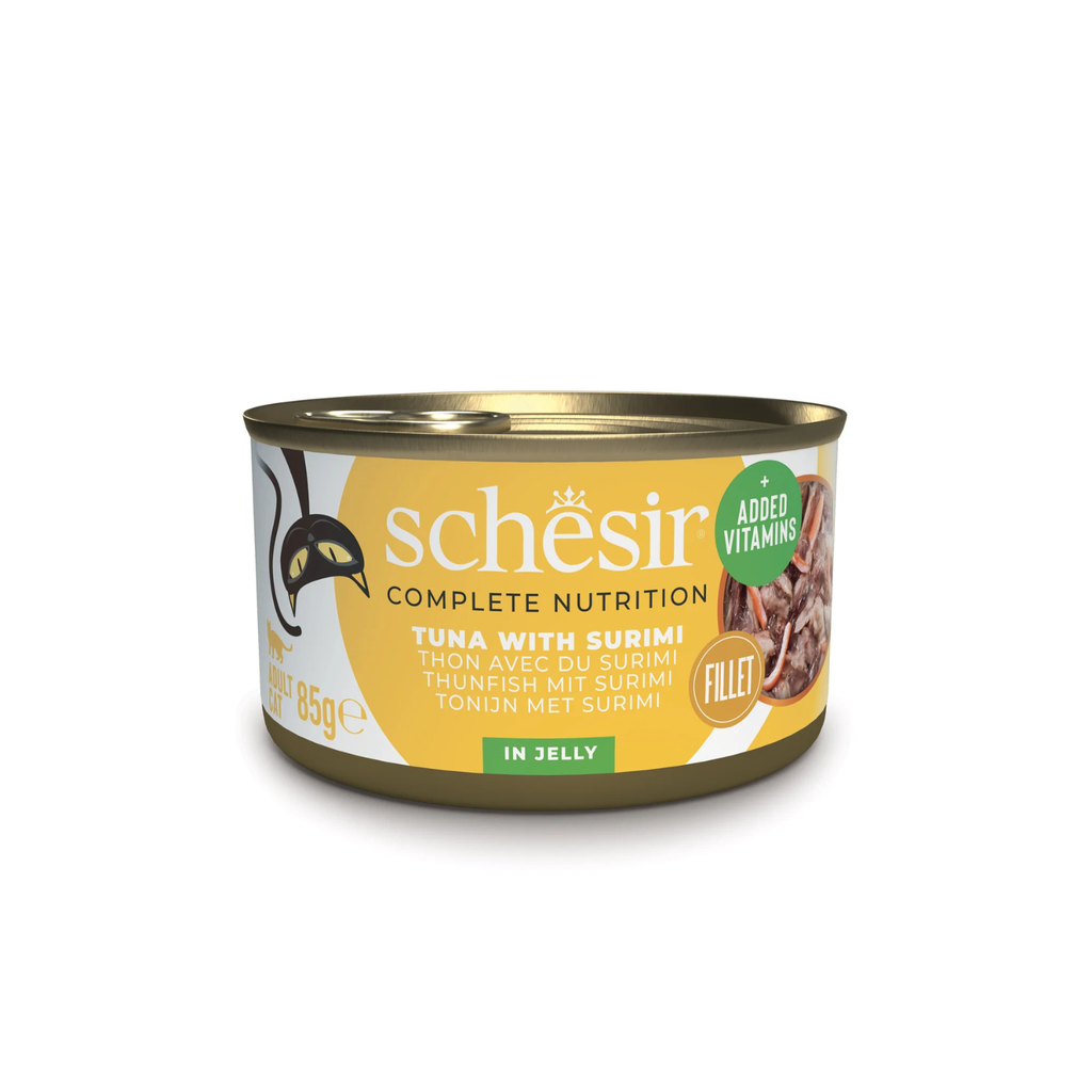Schesir Complete & Balanced Nutrition Wet Cat Food in Jelly Can- Tuna With Surimi 85g [MOQ:12pcs]