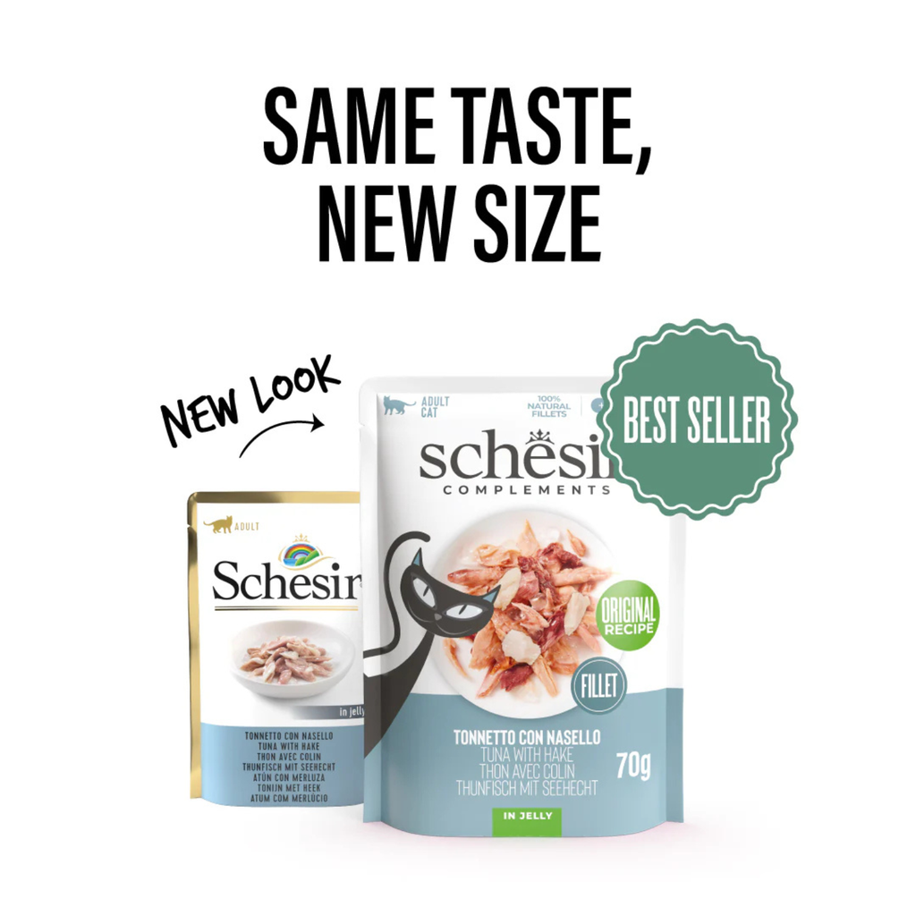 Schesir Complements Cat Wet Food  in Jelly Pouch- Tuna With Hake 70g [MOQ:12pcs]
