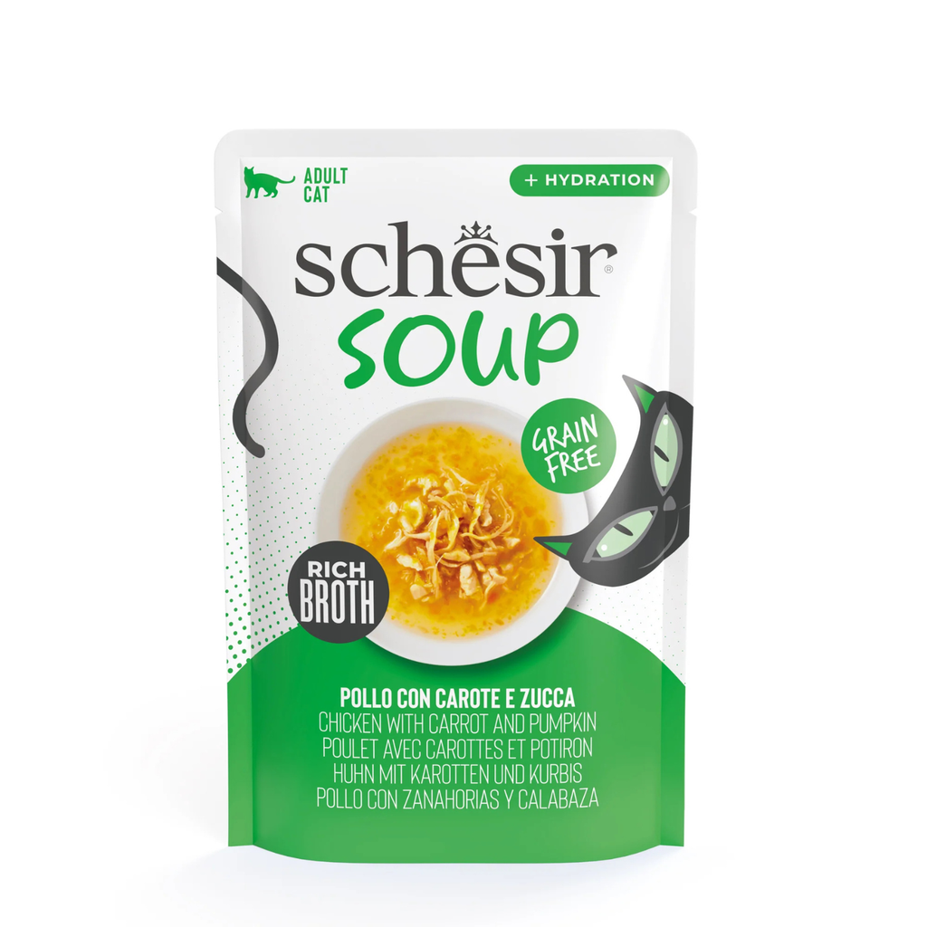 Schesir Soup Cat Wet Food in Soup Pouch-Chicken With pumpkin 40g [MOQ:12pcs]