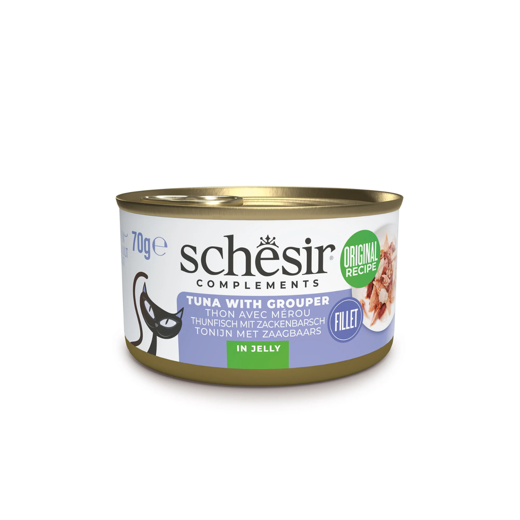 Schesir Complements Cat Wet Food  in Jelly Can- Tuna With Grouper 70g [MOQ:12pcs]