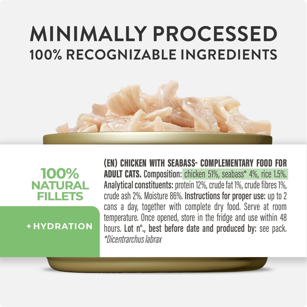 Schesir Complements Cat Wet Food  in Jelly Can- Chicken With Seabass 70g [MOQ:12pcs]